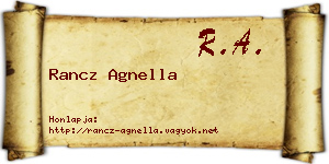 Rancz Agnella névjegykártya
